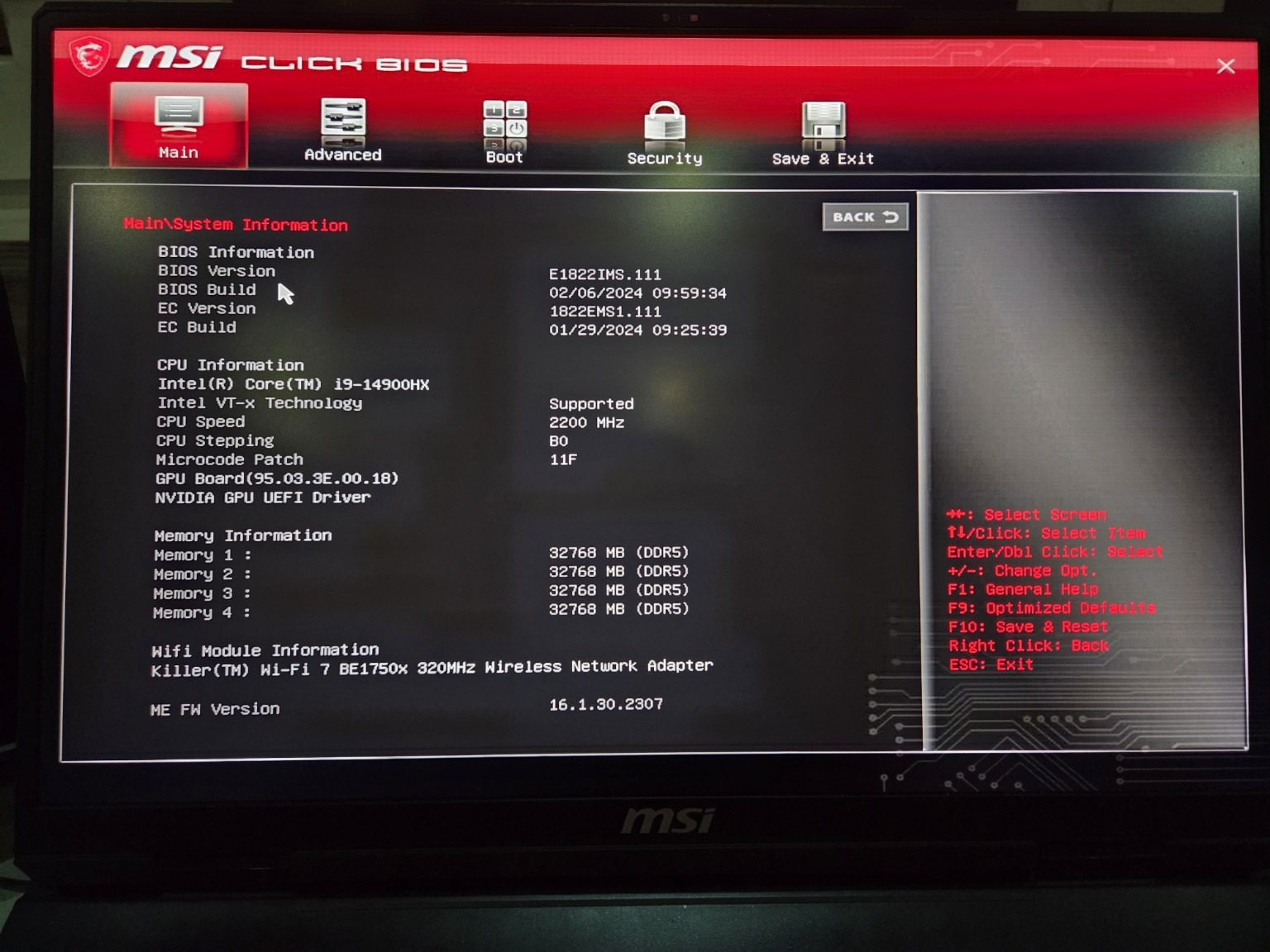 BIOS systeeminformatie