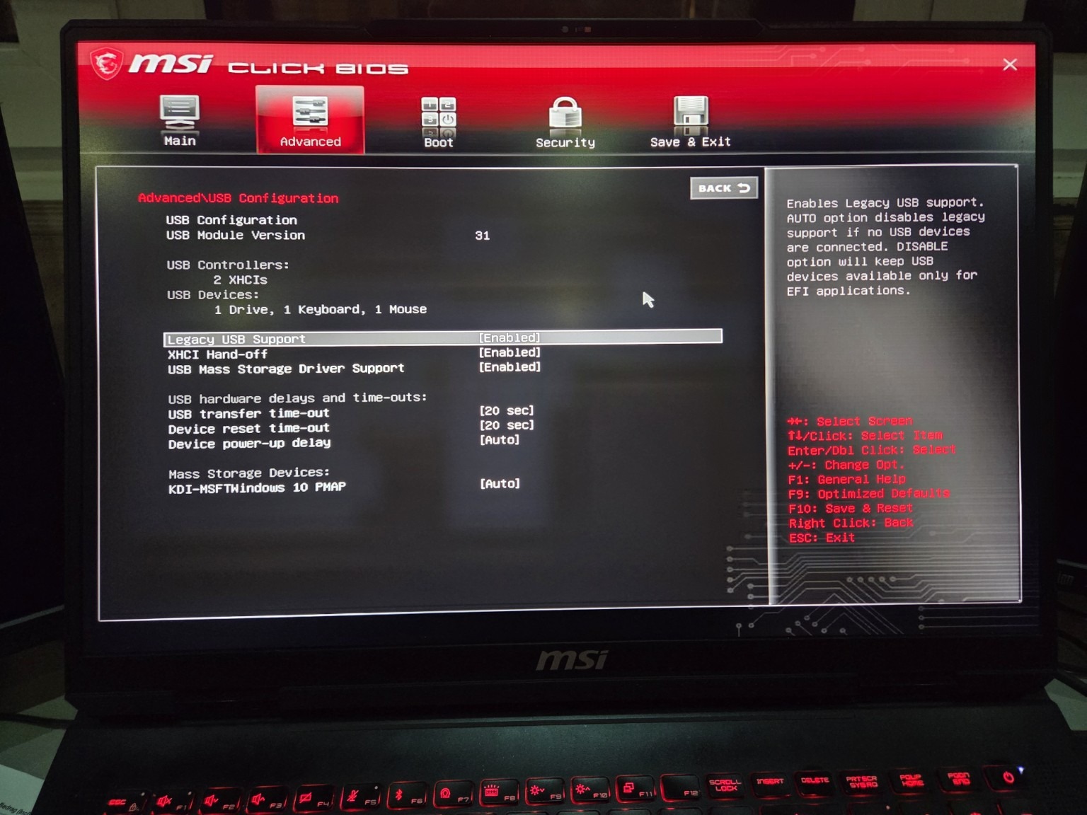 BIOS USB-configuratie