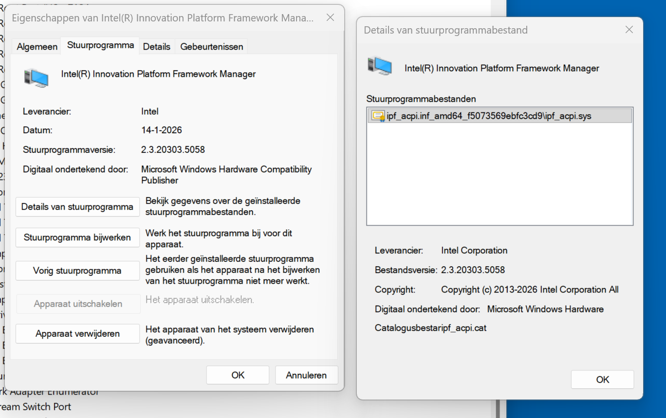Intel Platform Framework Manager