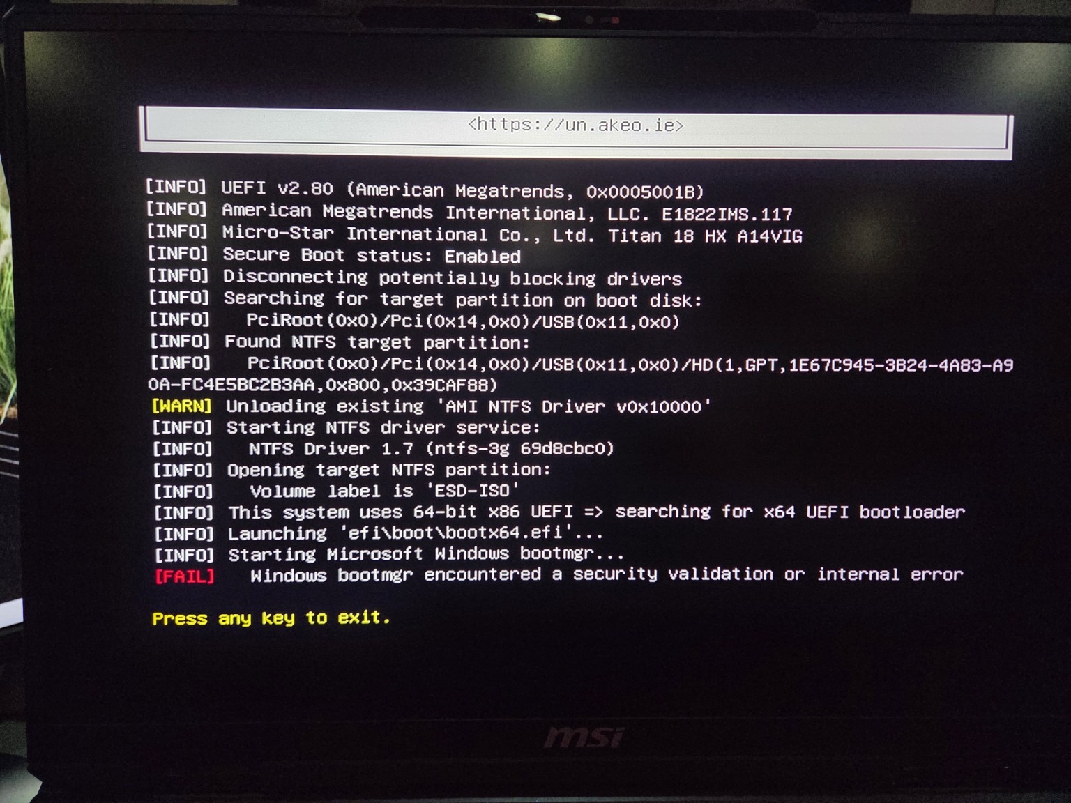 UEFI shell startup.nsh