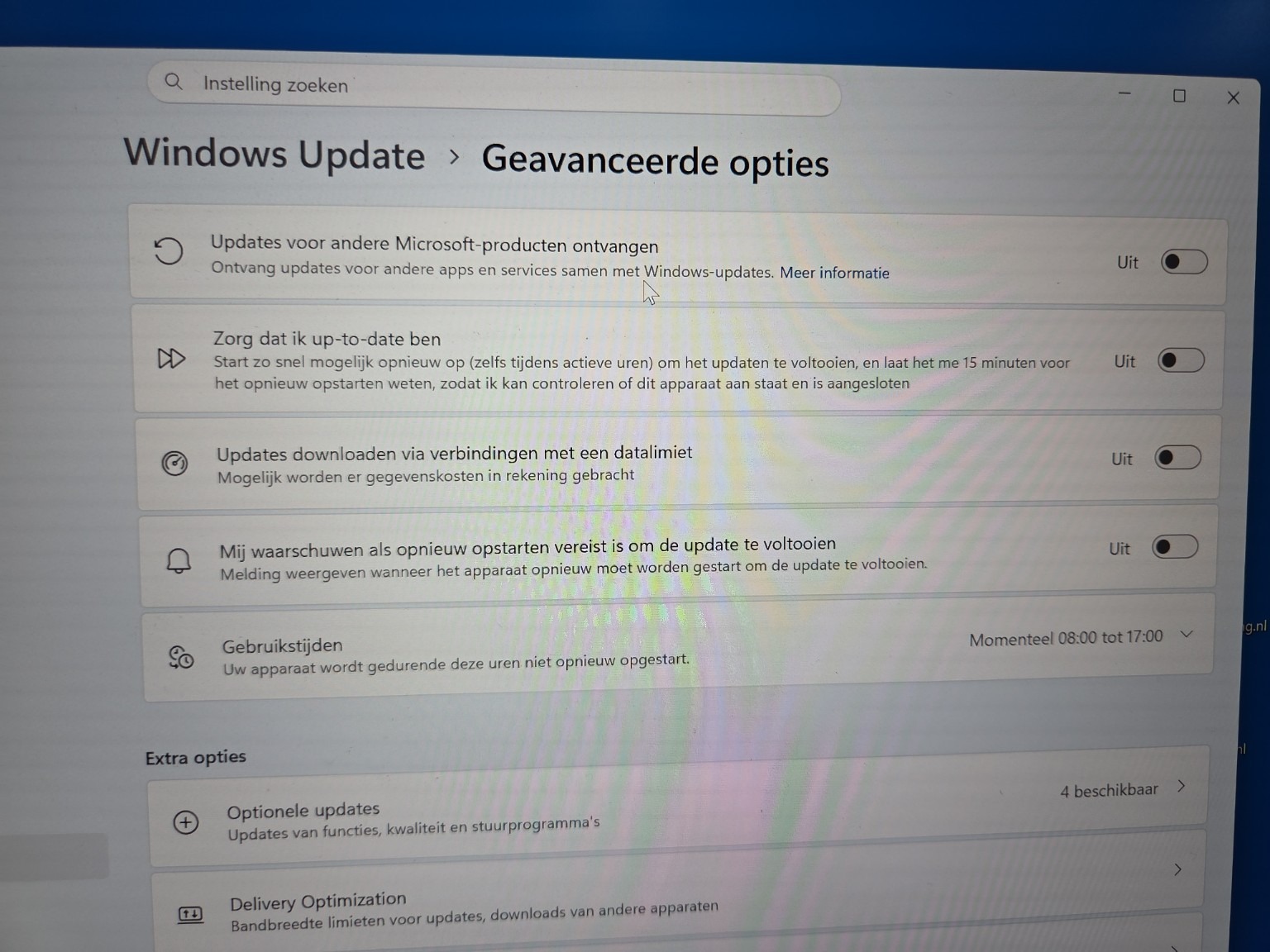 Windows Update opties